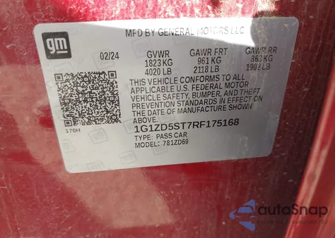 2024 Chevrolet Malibu Fwd 1Lt from USA, damaged, VIN 1G1ZD5ST7RF175168